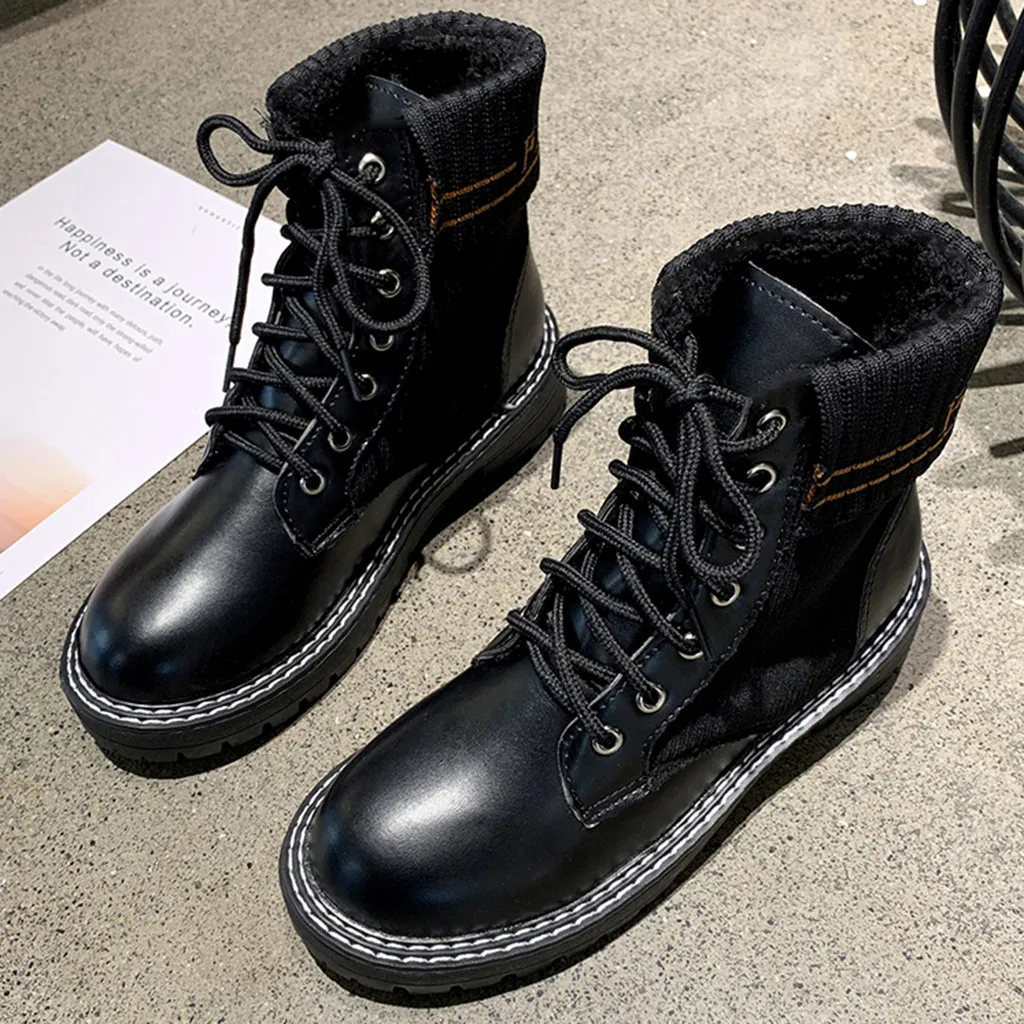 Вязаные носки женские зимние ботинки Женские в британском стиле ботильоны из