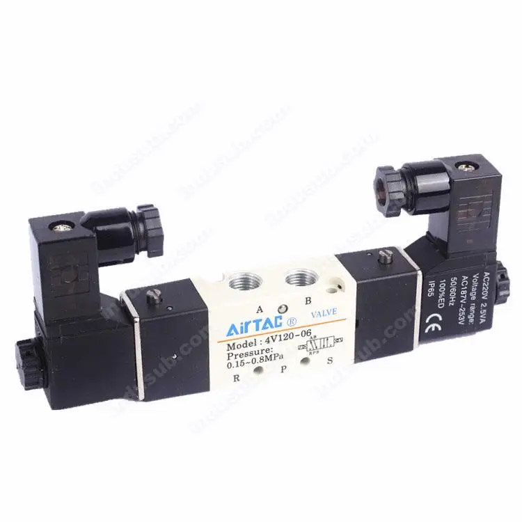 Электромагнитный пневматический клапан Airtac 4V110 06 двухпозиционный