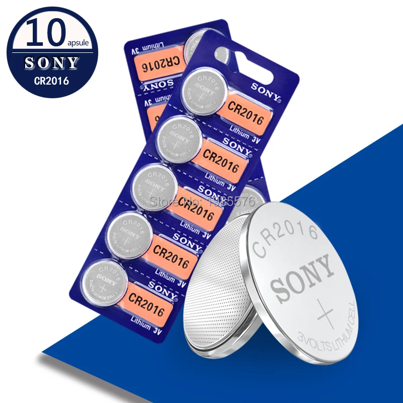 10 шт. литиевые монетные элементы для Sony 3V CR2016 Кнопочная батарея CR 2016DL2016 KCR2016 LM2016