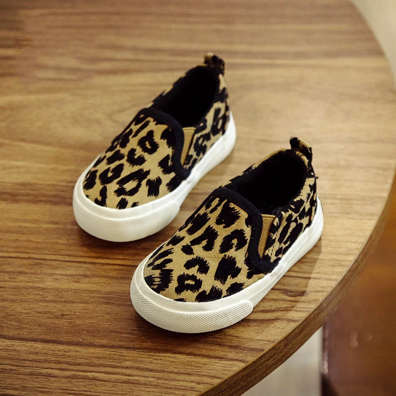 Детская обувь 2020 Осенняя новая леопардовая детская парусиновая для мальчиков и