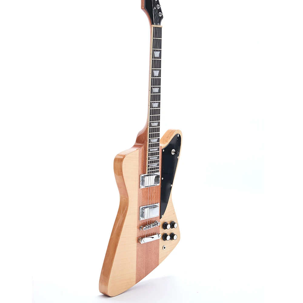 

High Quality Firebird Electric Guitar Neck Thru Body Figured Maple Veneer Mahogany Neck Free shipping