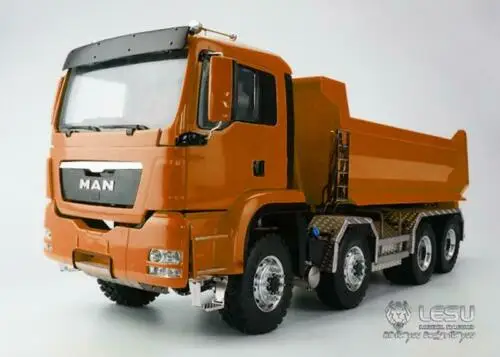 LESU 8*8 передний гидравлический самосвал грузовик 1/14 RC DIY мужская модель окрашенный