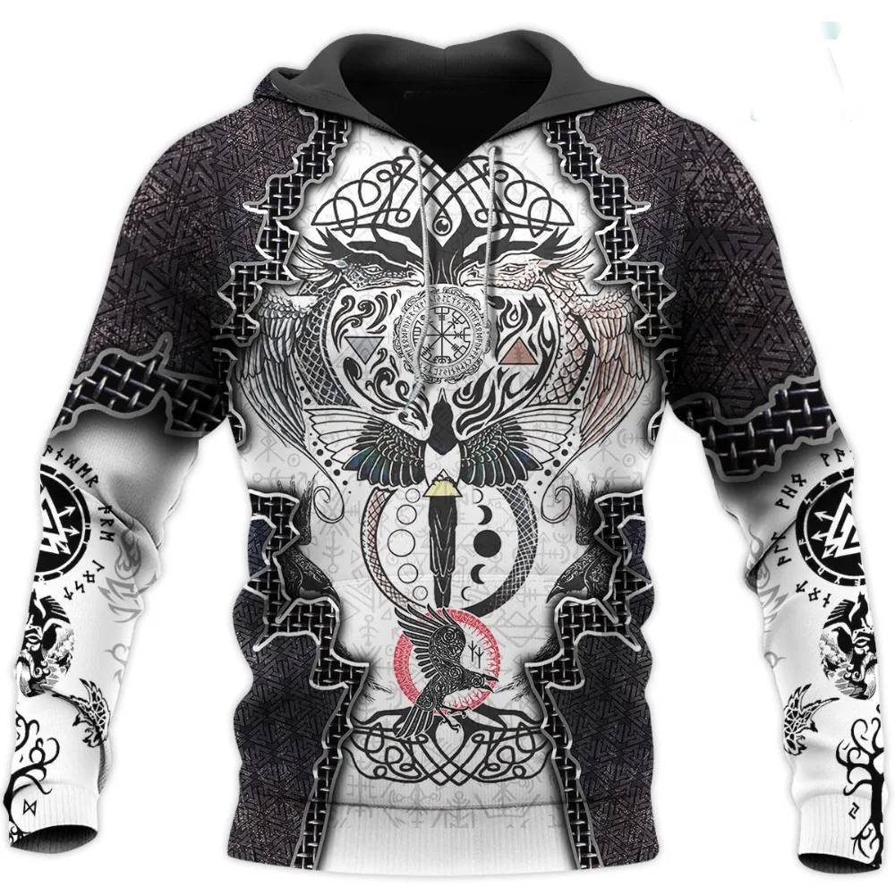 

Viking Tattoo 3D All Over Printed Hoodie Harajuku Autumn Sweatshirt Unisex Casual Jacket Tracksuits