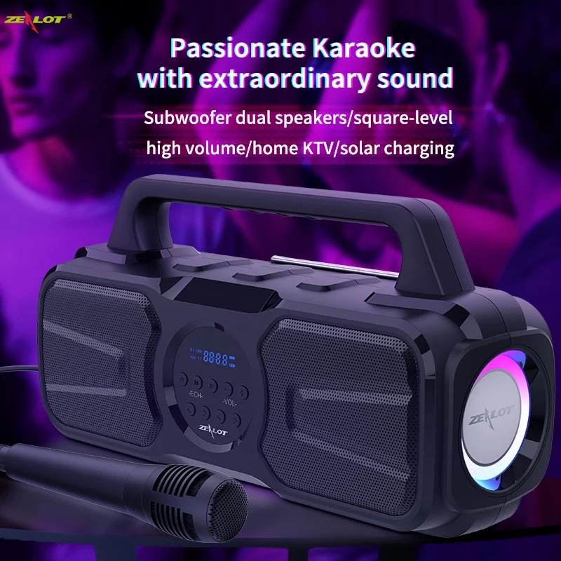 Bluetooth-Колонка ZEALOT P2 с солнечной батареей 40 Вт IPX5 |