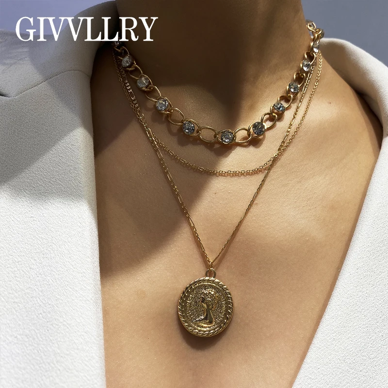 Тройное многослойное ожерелье чокер с кристаллами женское ювелирное изделие