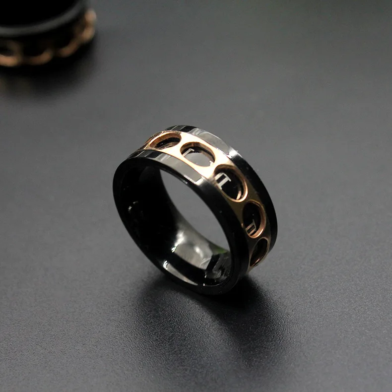 Черное вращающееся титановое кольцо 9 мм для мужчин и женщин римские цифры