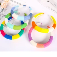 new european and american womens hair bands girls fashion color matching headbands wide sided versatile press hairpins