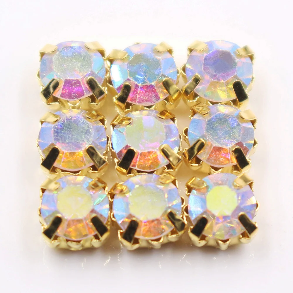 Стразы для шитья 6 мм Серебряные Кристаллы в форме когтей без горячей фиксации