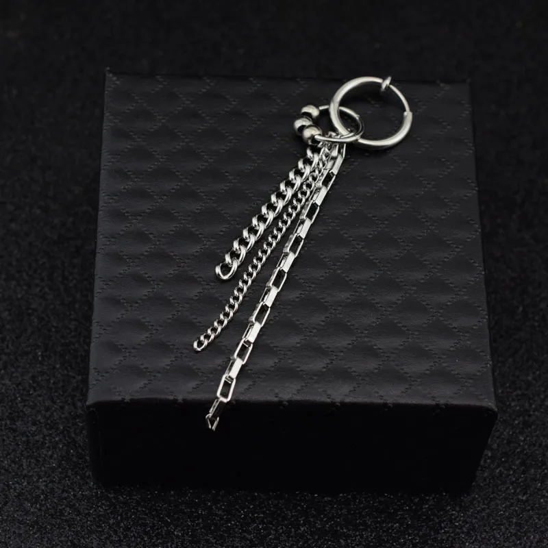 

Hip Hop Rock Contracted Chain Earrings To Restore Ancient Ways Punk Street Snap Ear Clip Couples Party Jewelry Gifts