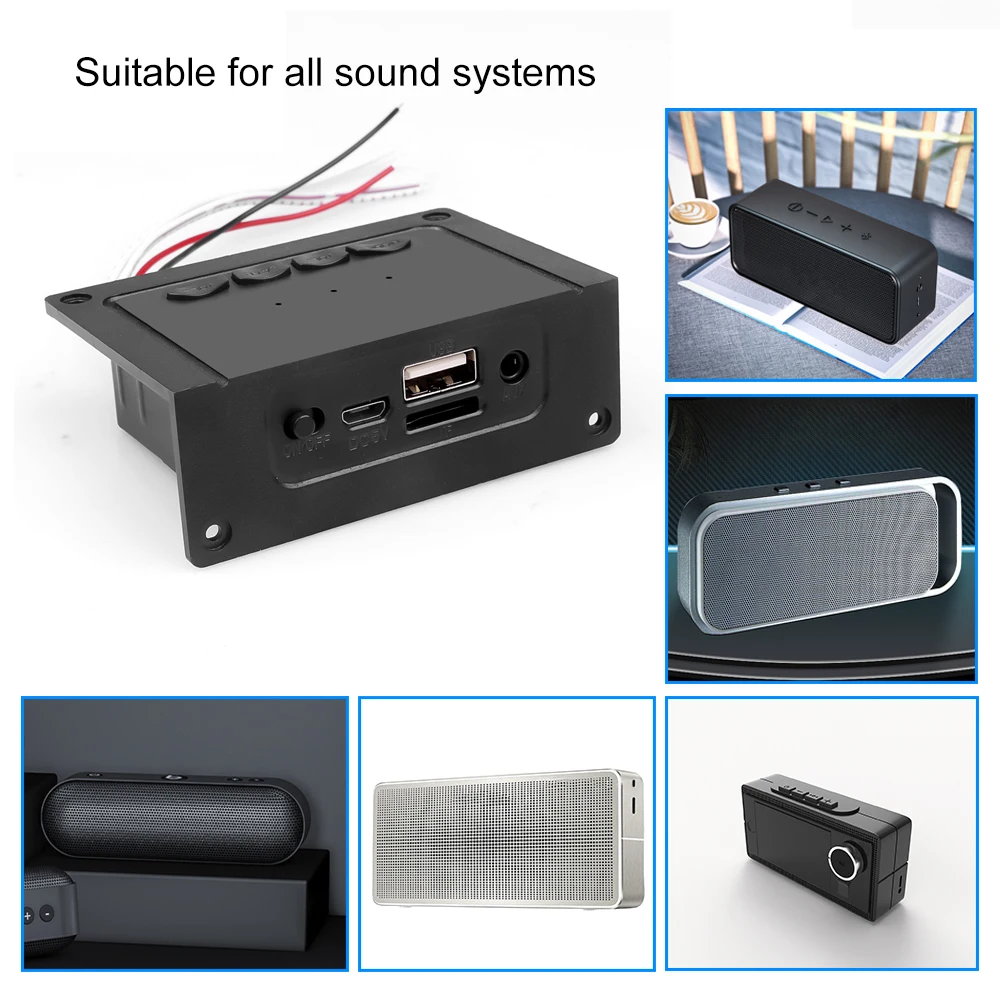 

Mp3-плеер с Bluetooth-приемником, Плата декодера постоянного тока 5 в 2*5 Вт с функцией усилителя мощности, MP3/U-диск/TF/линейный вход/FM-радио