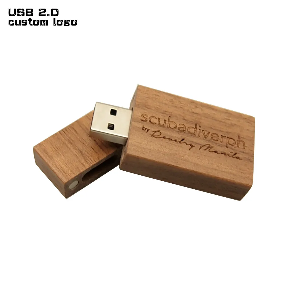 Бамбуковый USB флеш накопитель 2 0 из орехового дерева 4 ГБ 8 16 Гравировальный