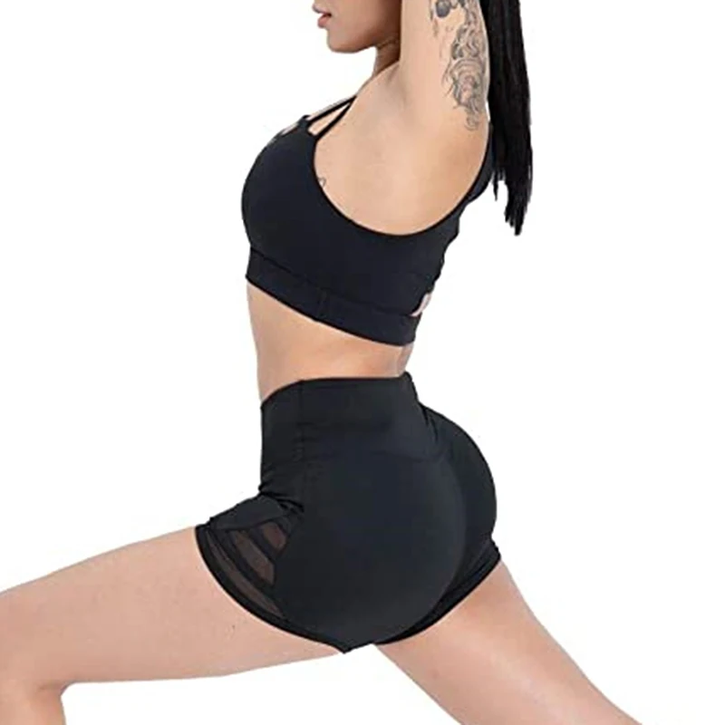 Женские спортивные шорты из полиэстера обтягивающая эластичная резинка на талии