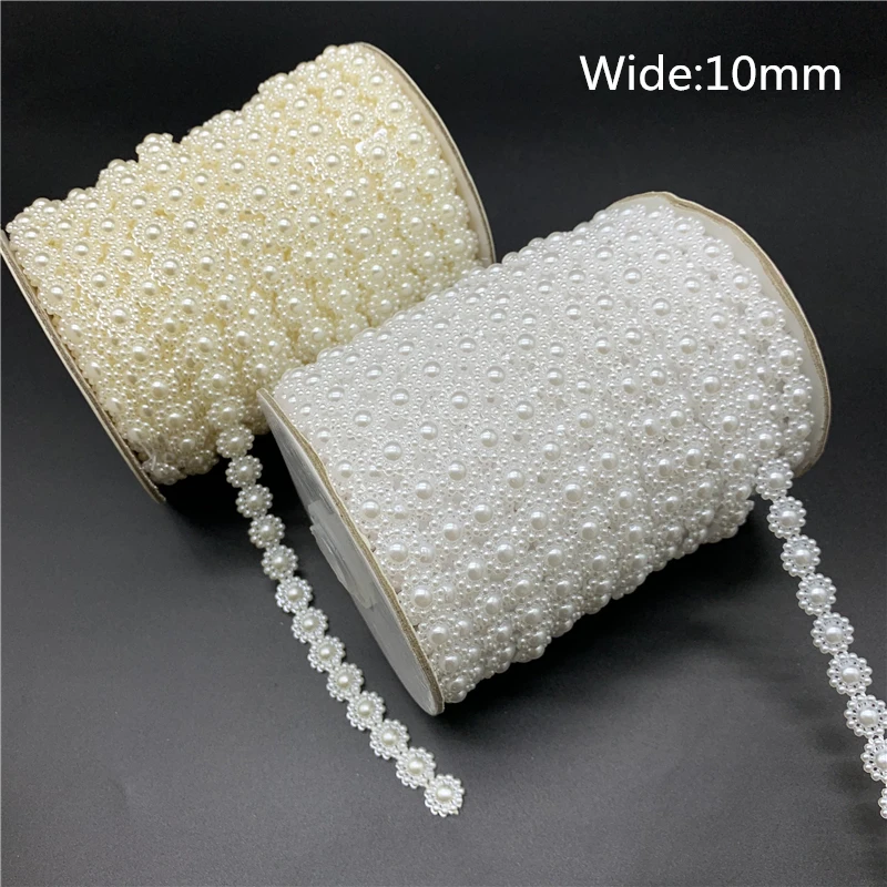 2 _ 10 мм белый цвет слоновой кости имитация жемчуга цепочка гирлянда цветы