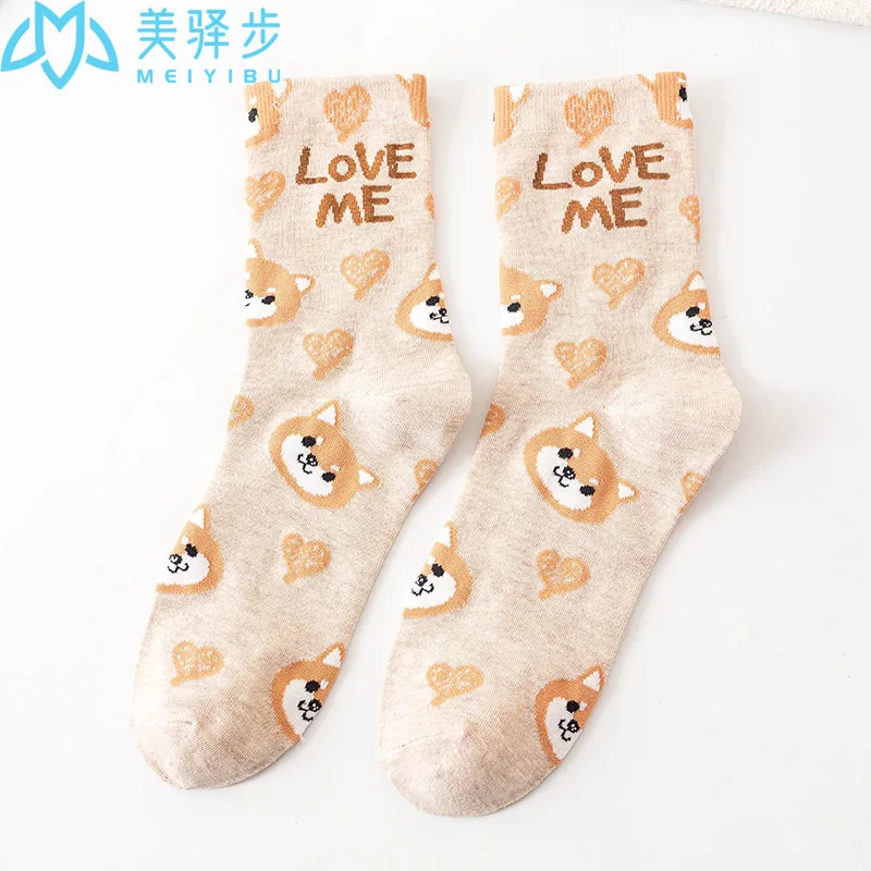 Socks Women Spring and Summer 12 PAIR PER SET Wholesale Cotton Women's Socks Alphabet Animal Socks