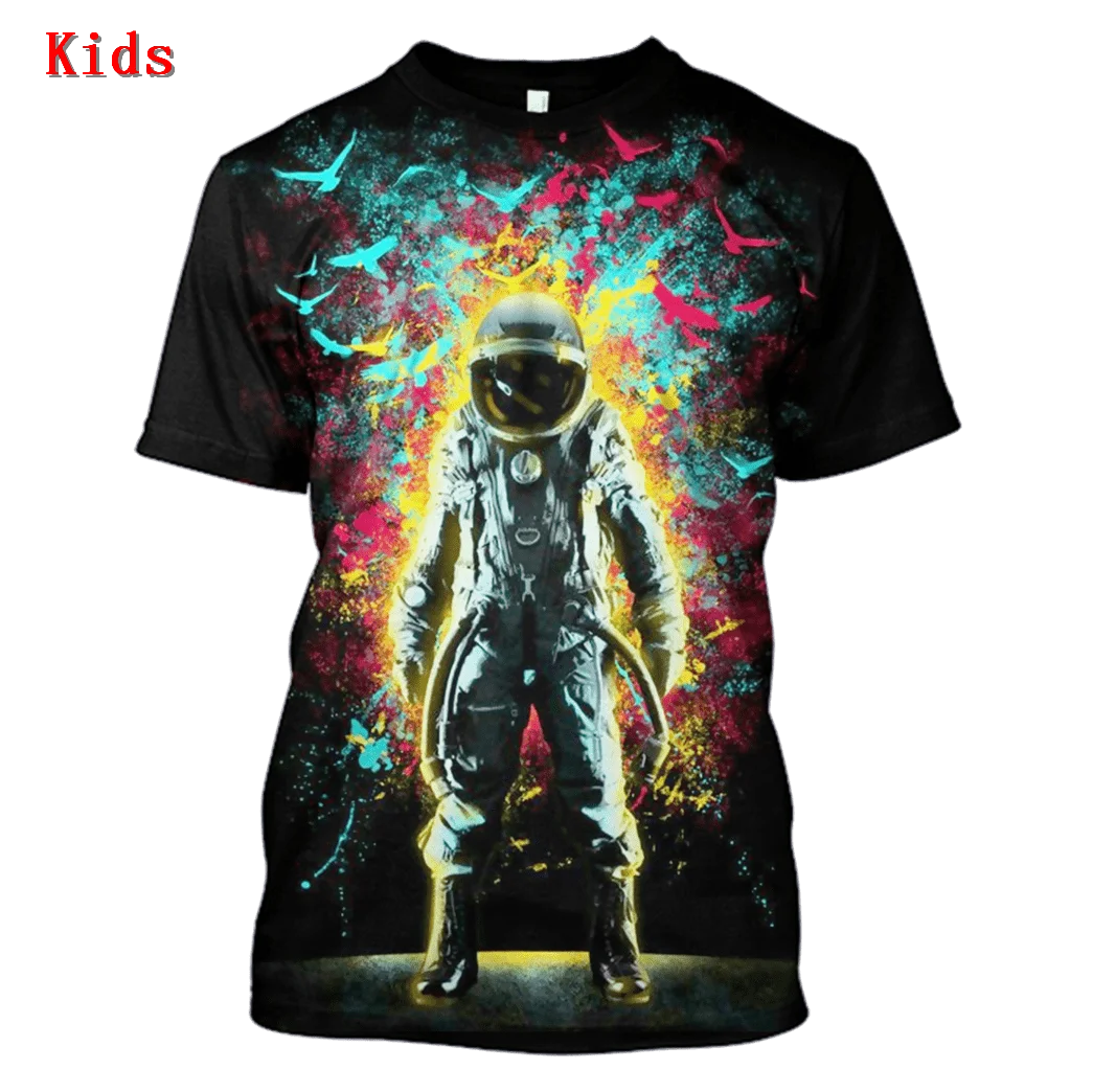 

Black Astronaut in the space 3D Printed Hoodies Kids Pullover Sweatshirt Tracksuit T Shirts Boy Girl apparel