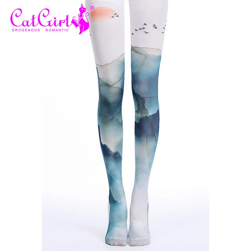 

High Quality New Designs Print Patterned Pantyhose Womens Tights