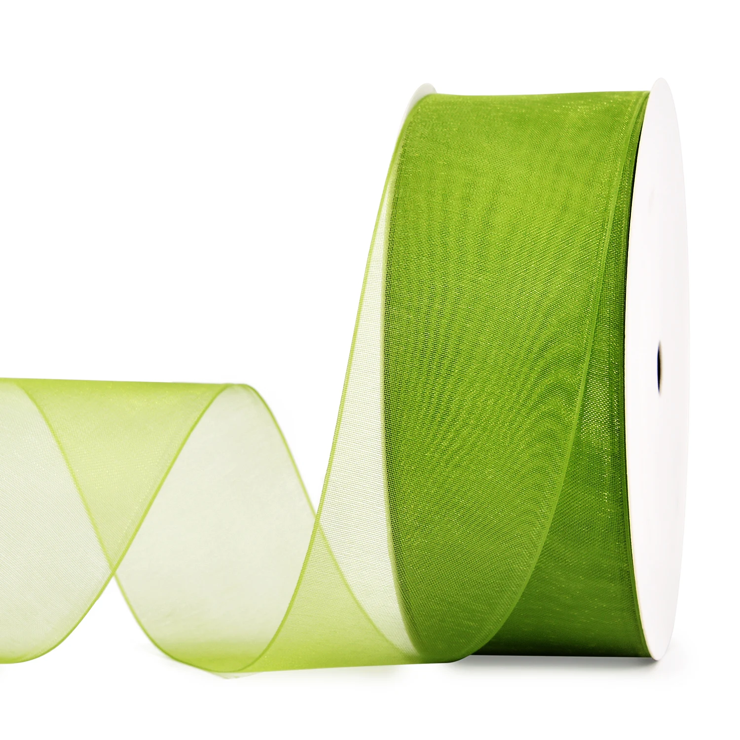 apple green 550 Яма 3 мм 1/8 дюймов сплошной цвет прозрачная органза шелковая лента зеленый желтый коричневый для упаковки подарков Свадебные украшения 800 ярдов/партия - Цвет: apple green 550