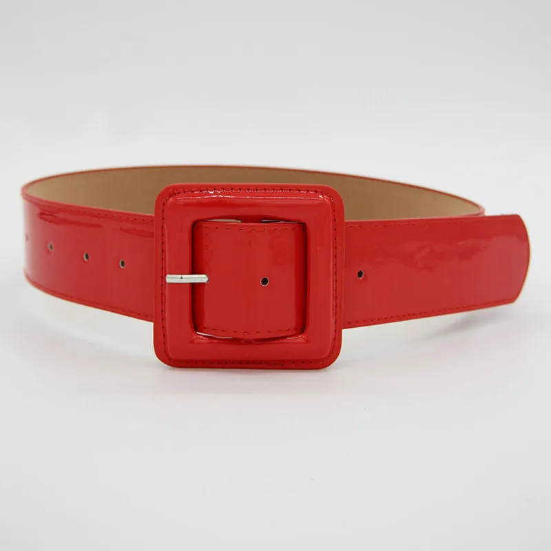 Summer fashion female belts New Designer patent leather waist band Waist sealing wide red needle buckle ladies casual dress belt