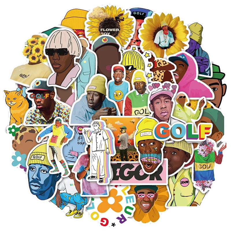 10/30/50 unids/pack Am&eacute;rica cantante de Hip hop Tyler The Creator calcoman&iacute;as para cuadernos de ordenador de monopat&iacute;n caja del tel&eacute;fono m&oacute;vil-0