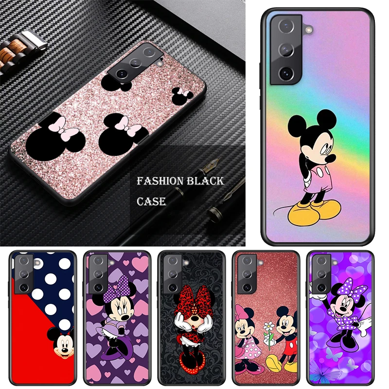 

For Samsung Galaxy S21 S20 FE S22 Ultra Pro Lite S10 5G S10E S9 S8 S7 S6 Edge Plus Black Soft Cute Mickey Mouse Phone Case
