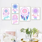 Искусство стены в этническом богемском стиле, цвет Ловец снов, искусство, подарок для спальни, гостиной, украшение для дома