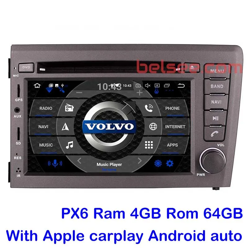 PX6464GBC Belsee 8 ядерный Android 9,0 автомобильный dvd-плеер gps головное устройство Радио Стерео навигация для Volvo V70 S60 XC70 2000 2001 2002 2003 2004 - Цвет: PX6464GBC
