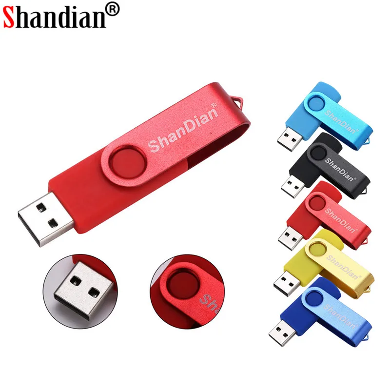 Мини поворотный USB накопитель SHANDIAN флэш 64 ГБ 4 8 16 32 в подарок|swivel usb|swivel usb flash drivepen