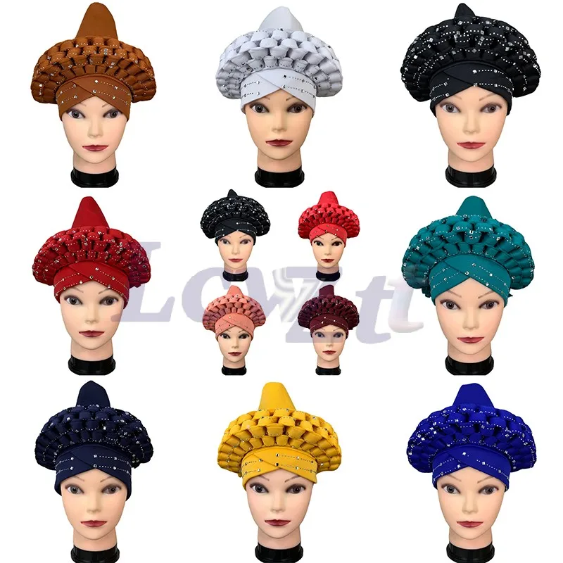 

2021 High Quality Newest Elegant Turban Hats Women Cap Beaded For India Scarfs Head Wrap Headband Girl Hair Accessories Lady