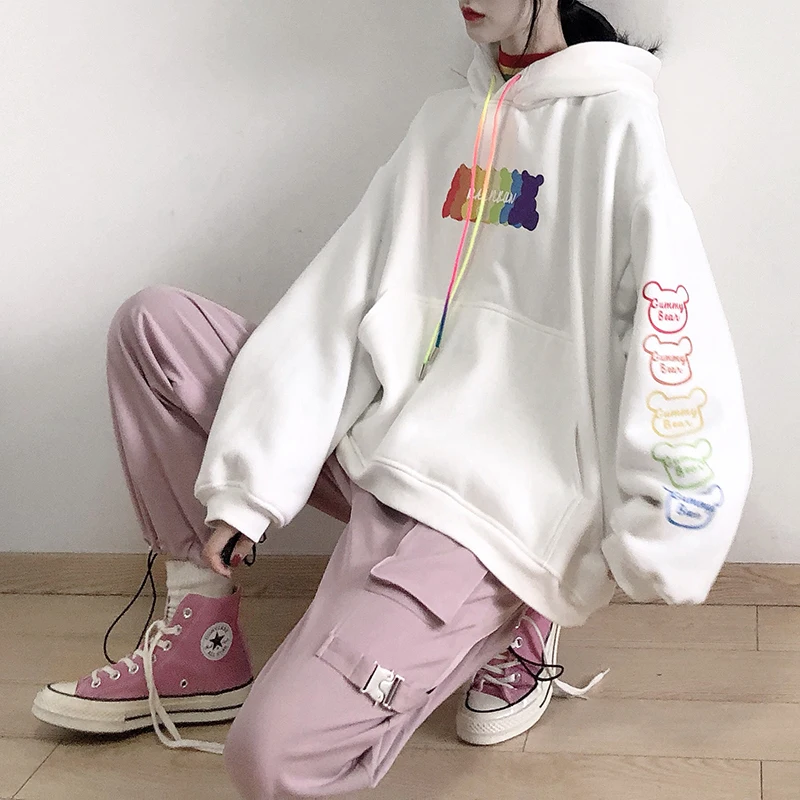 Shellsuning пальто для женщин толстовка с капюшоном радужные Лоскутные круглым