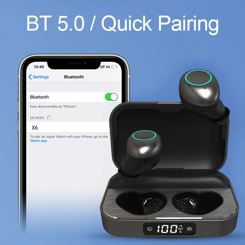 Bluetooth-наушники TWS с шумоподавлением и светодиодным дисплеем | Электроника