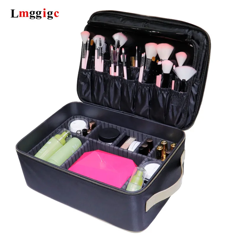 Косметичка коробка для макияжа набор чехол хранения инструментов ногтей женские