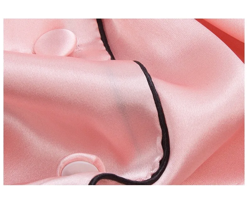 

White Silky Female Robe Patchwork Long Sleeve Sleepwear Sexy Women Nightwear Pocket Casual Turndown Collar Bathrobe Home Wear