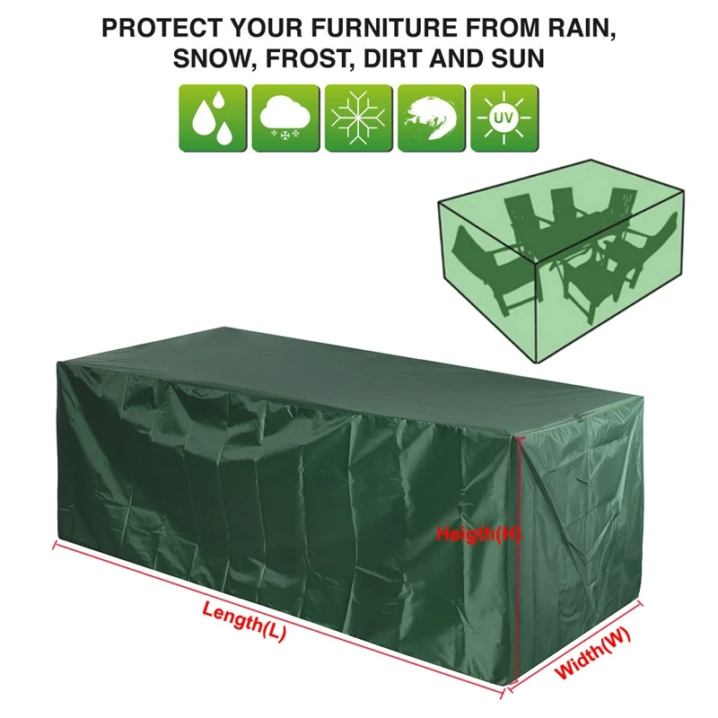 

Green Cloth Furniture Cover Snow-Proof Proof Dust Cover All-Purpose Garden Patio Rattan Table Chair Sofa Protective Case