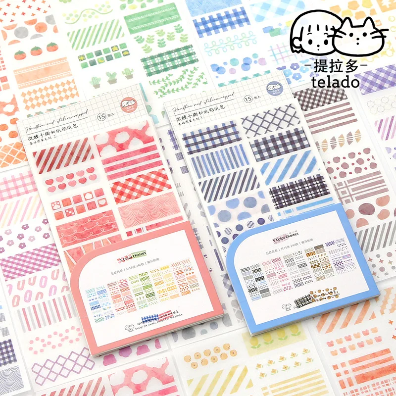 15 листов декоративные геометрические акварельные наклейки для скрапбукинга |