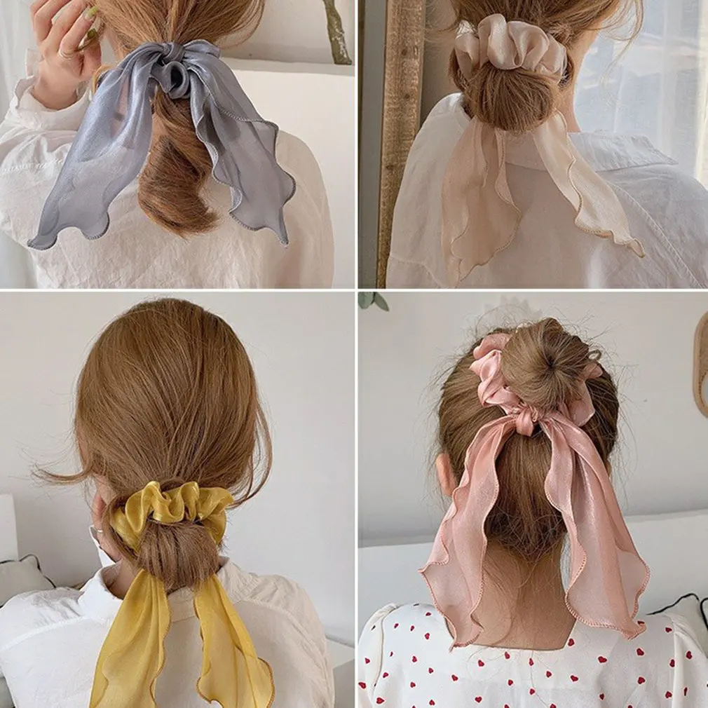 

Chiffon Scarf Hair Scarf Chiffon Scrunchie Hair Bands Ponytail Holder Scrunchy Ties Vintage Accessories For Women And Girl