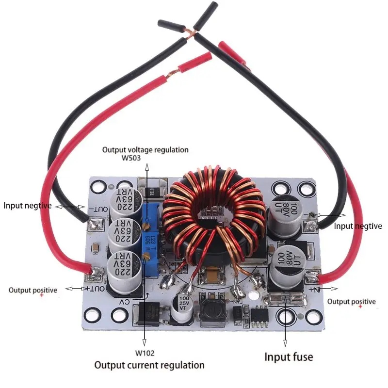 180W DC-DC Регулируемый повышающий преобразователь постоянного тока с CC/CV шаг вверх