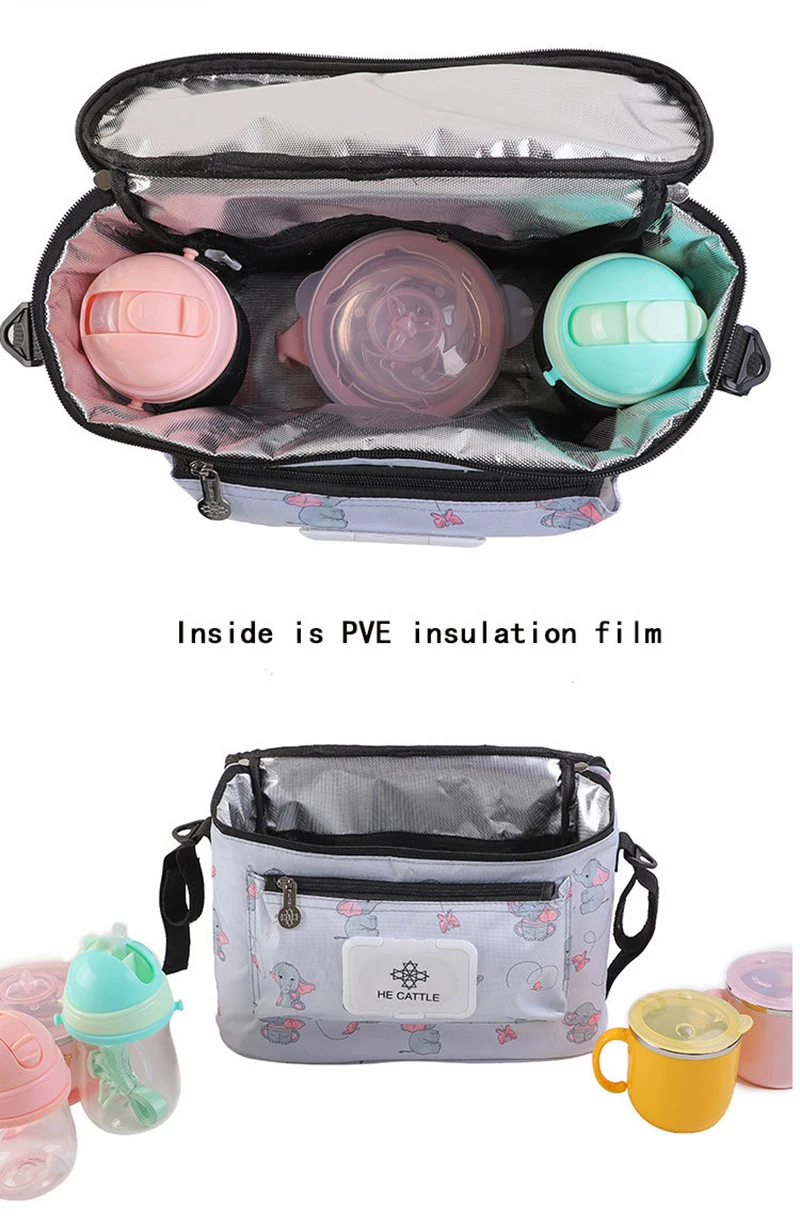 Мультяшная сумка-Органайзер для детской коляски аксессуары большая дорожная