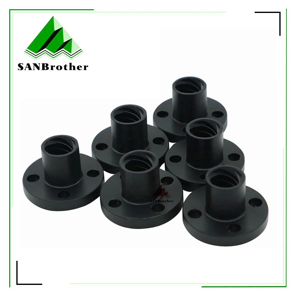 

Black TR8 Lead Screw POM nut 1mm 2mm 4mm 8mm Trapezoidal Screw Nuts T8 Nuts 8mm Smooth For 3D Printer Parts 1PCS