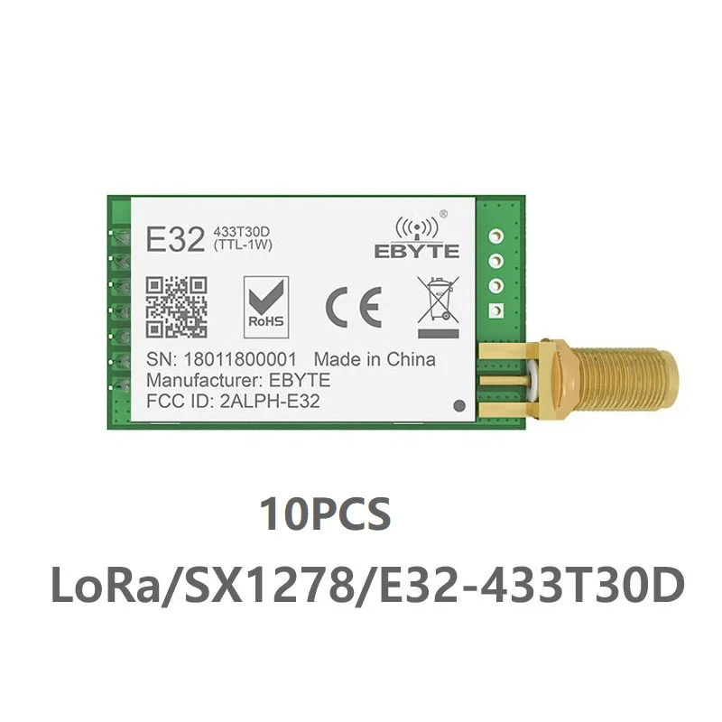 10 шт./лот 433 МГц SX1276 LoRa UART беспроводной трансивер E32 433T30D IoT 30 дБм приемник