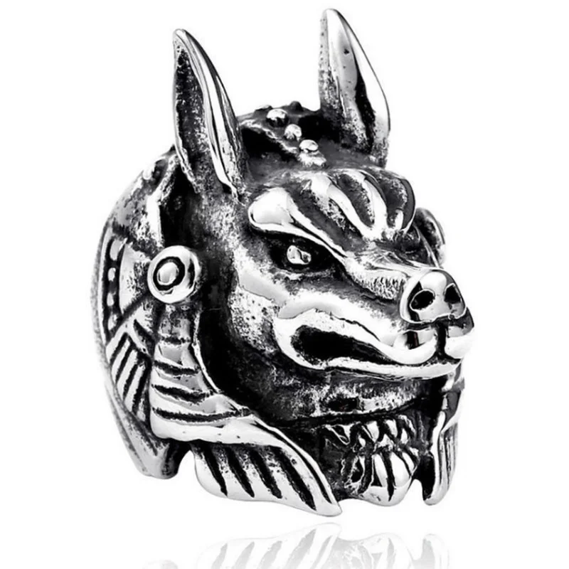 Панк мода Преувеличение Ретро Египетский миф Anubis Джек волк животное амулет