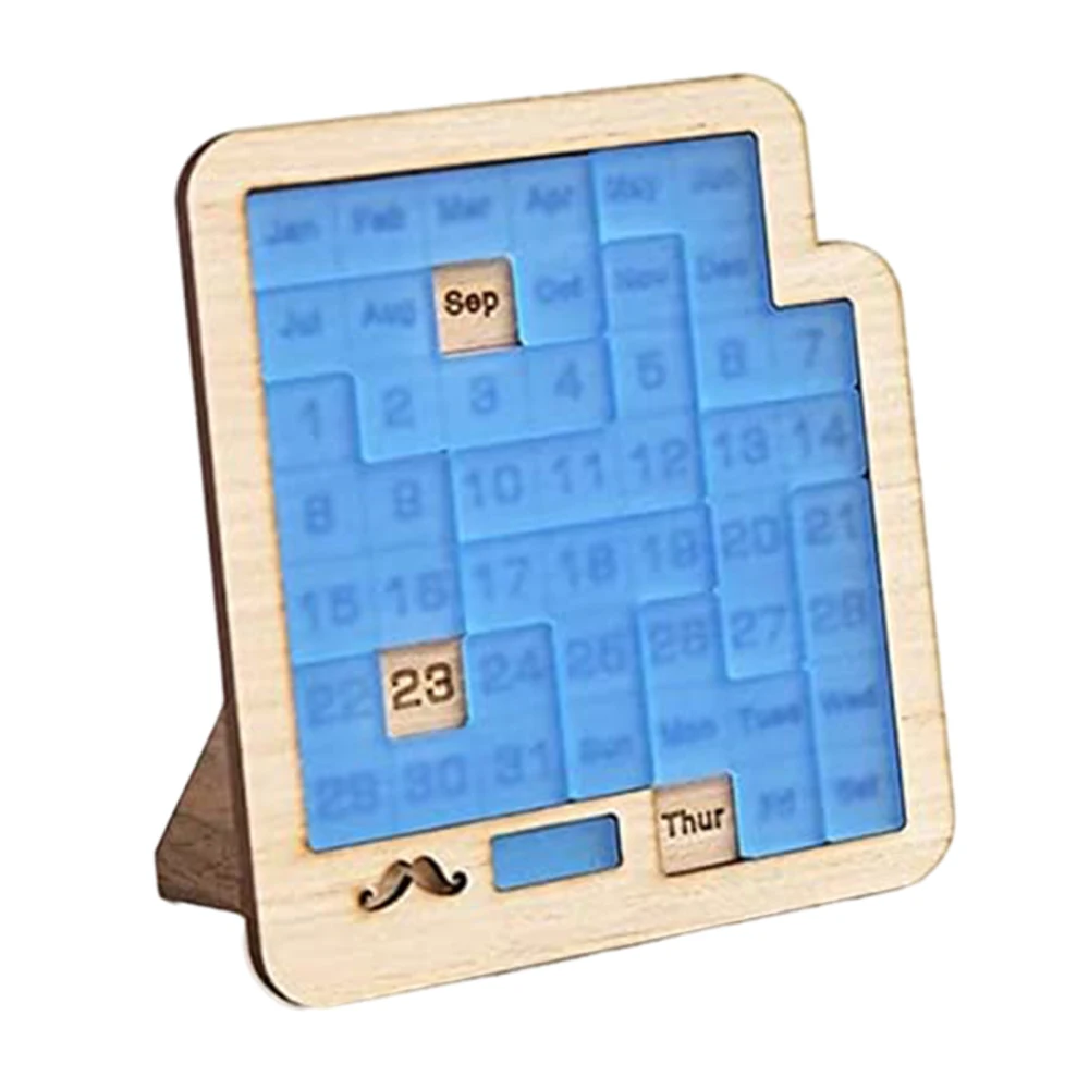

Wooden Calendar Puzzle Jigsaw Puzzles Christmas Gift Yellow Green Home Decor Blue Pink New Educational Toys For Children