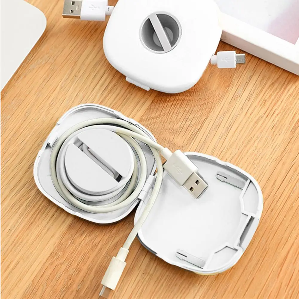 Desktop Charging Data Cable Storage ABS Box Bag Artifact Wired Headset Portable Management | Электроника