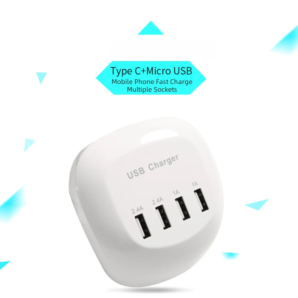 4 порта USB умное зарядное устройство 5V 2.4A США ЕС Великобритания Быстрая Зарядка