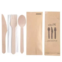 disposable wooden cutlery set home party dessert spoons knives forks dining tableware bbq bar kitchen accessories gh1257