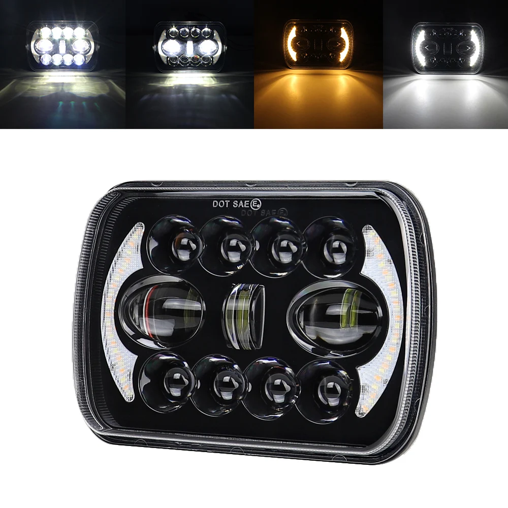 

1 шт./2 шт. 7x6 5x7 дюймов Автомобильный светодиодный Фар Halo DRL для Jeep Wrangler YJ 1986-1995 для Jeep Cherokee XJ 1984-2001 внедорожные транспортные средства