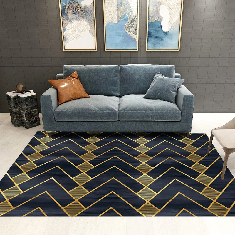

Modern minimalist Nordic geometric living room carpet household rectangular bedroom bedside mat can be machine washed