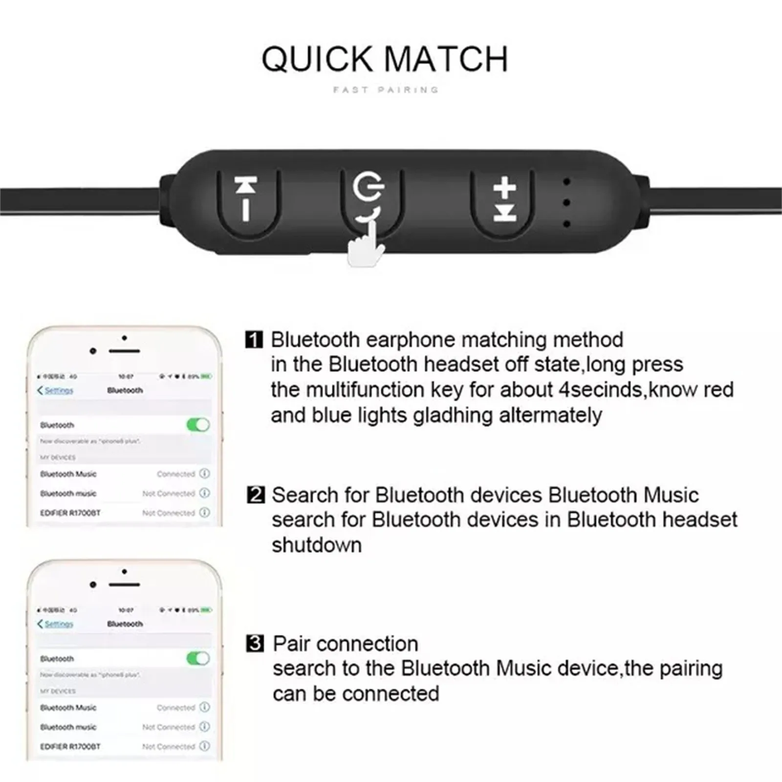 Беспроводные Bluetooth-наушники с микрофоном наушники-вкладыши для смартфона