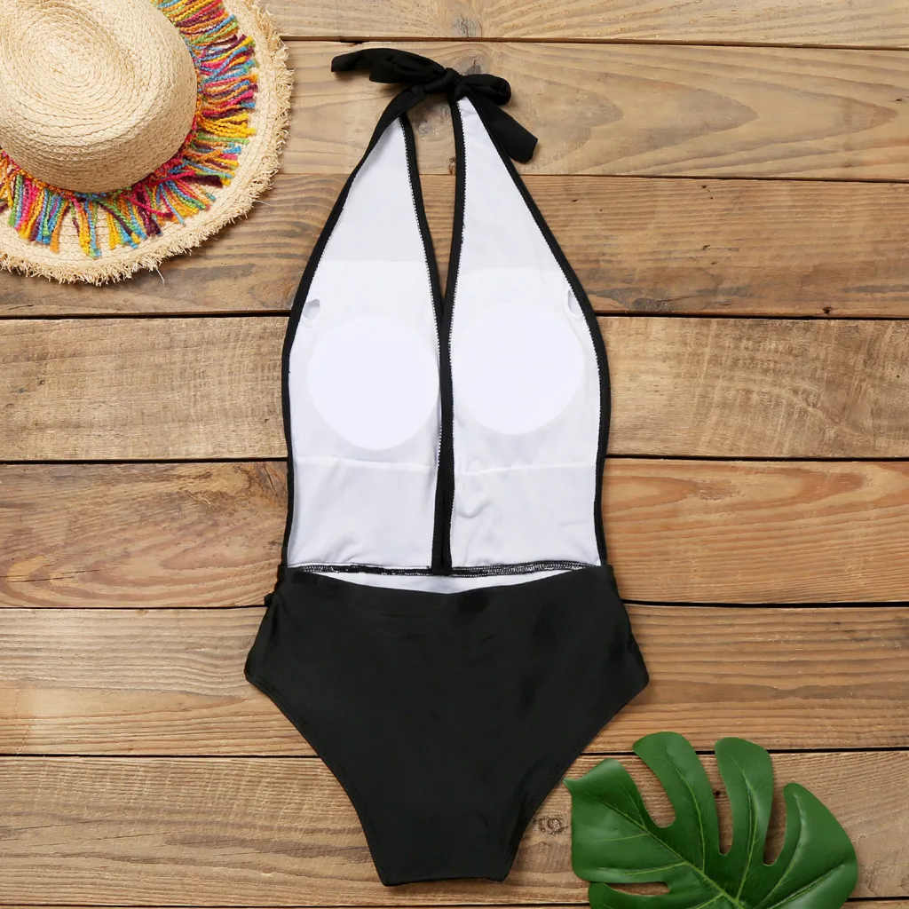 Женский купальник цельный темпераментный сексуальный глубокий v образный вырез