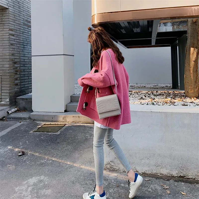 Sweater Cardigan Women's Loose Solid Color Long Sleeve Horn Buckle Spring and Autumn 2019 New Knitted Woolen Jacket Top |