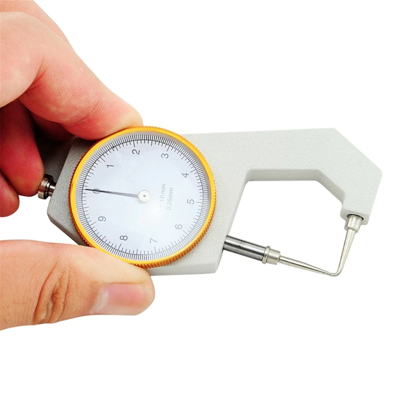 

0~10mm Thickness Gauge Flat Head Thickness Tester Dial Compatible with Leather Cloth Measuring Accuracy 0.05mm Durable